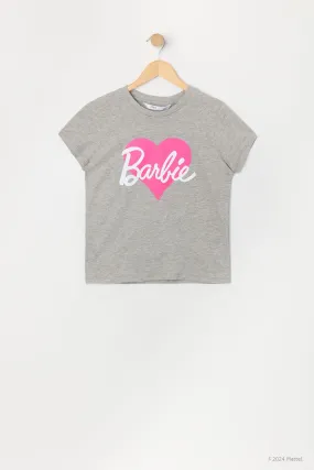 Barbie™ Girls Gray Graphic Tee