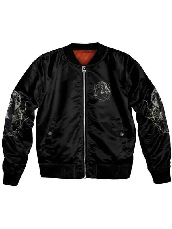 New American Jackets Black Bomber Jacket Perfect for Halloween Witch Costume