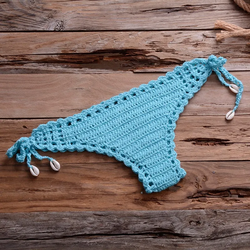 Handmade Crochet Two-Piece Women's Cotton Swimwear