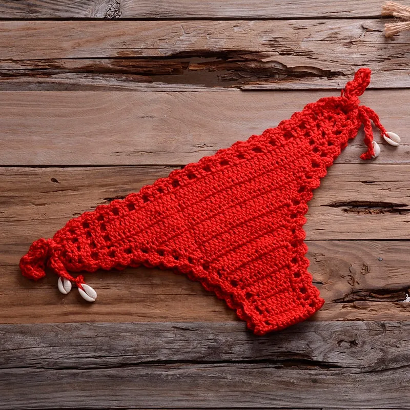 Handmade Crochet Two-Piece Women's Cotton Swimwear