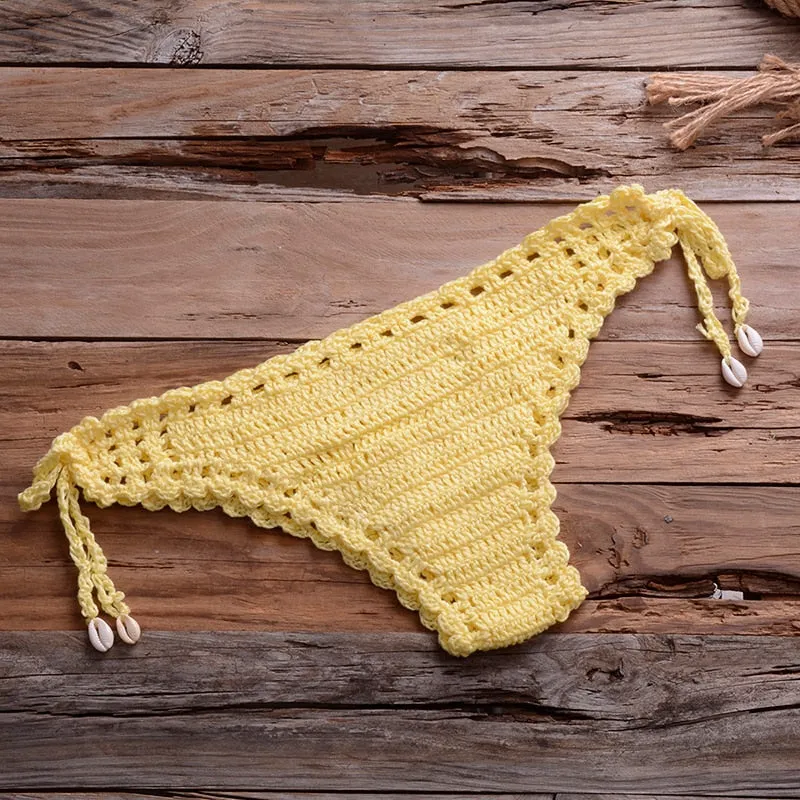 Handmade Crochet Two-Piece Women's Cotton Swimwear