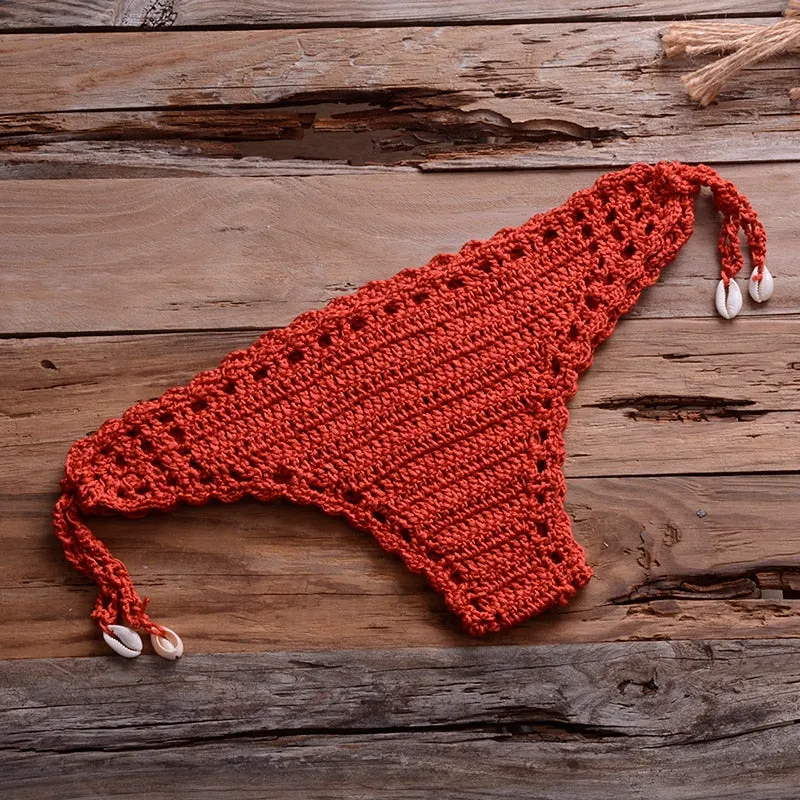 Handmade Crochet Two-Piece Women's Cotton Swimwear