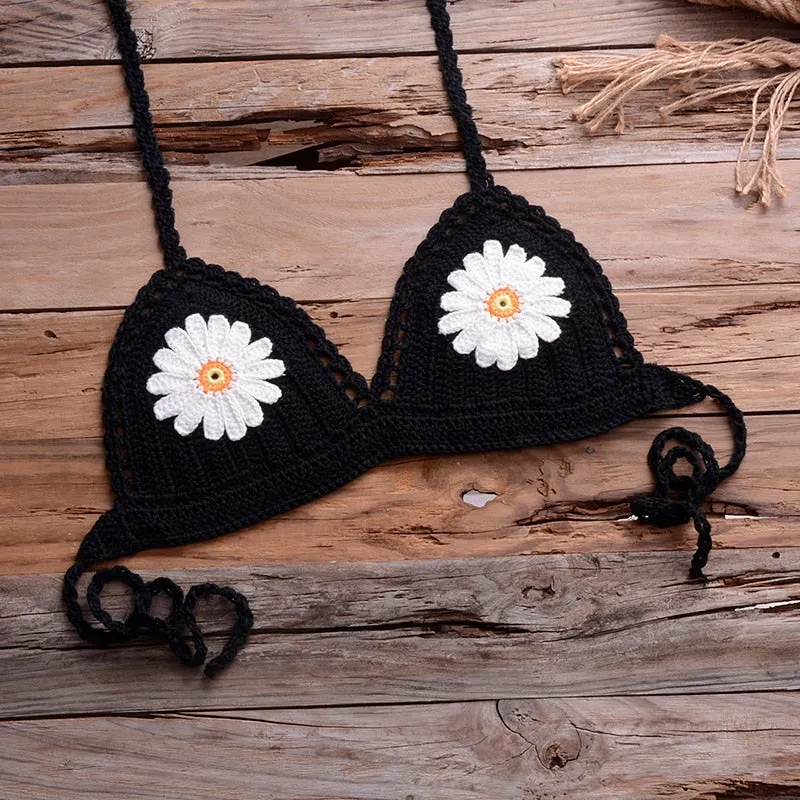 Handmade Crochet Two-Piece Women's Cotton Swimwear