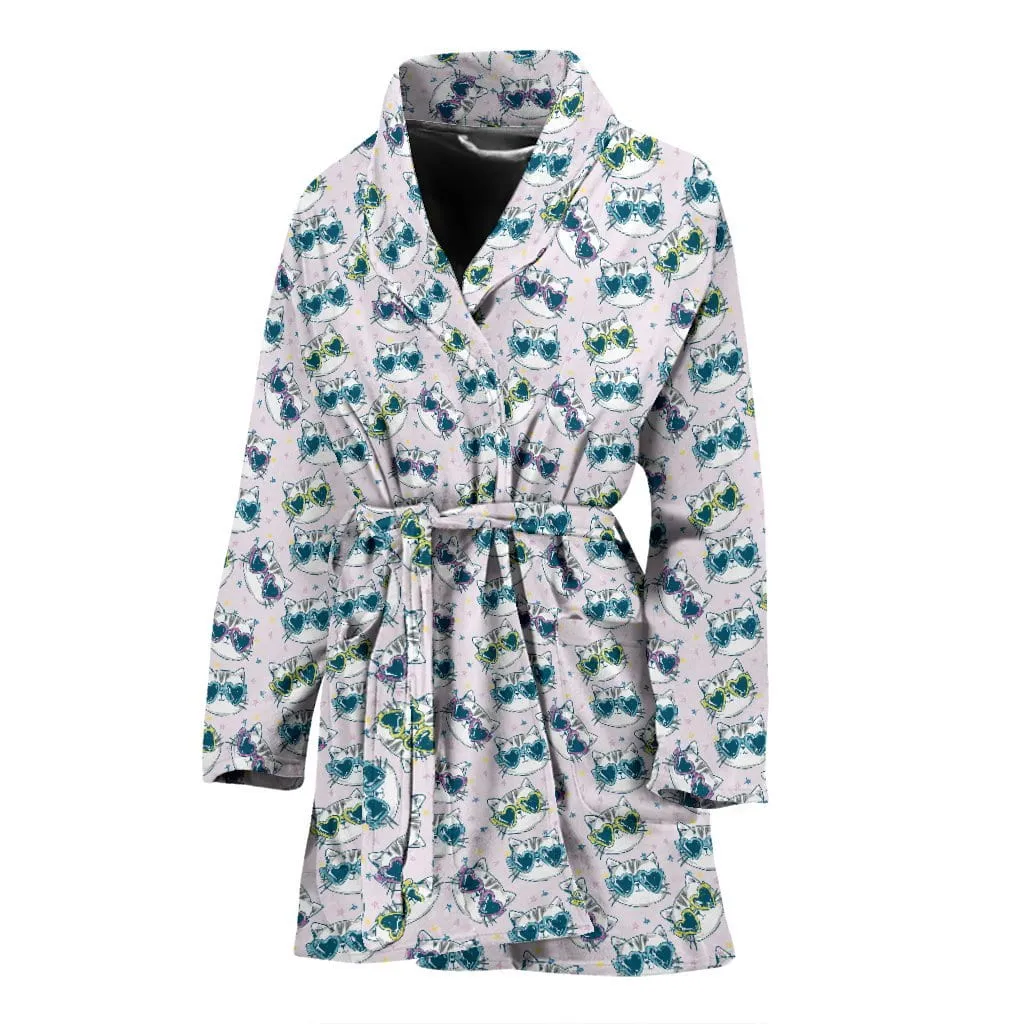 Women's Happy Cat Bathrobe