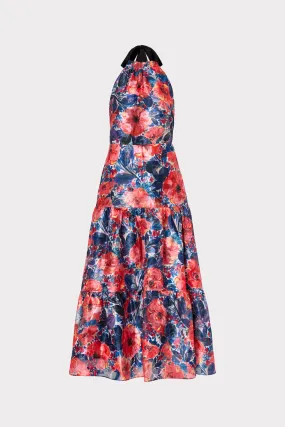 Watercolor Poppy Jacquard Dress