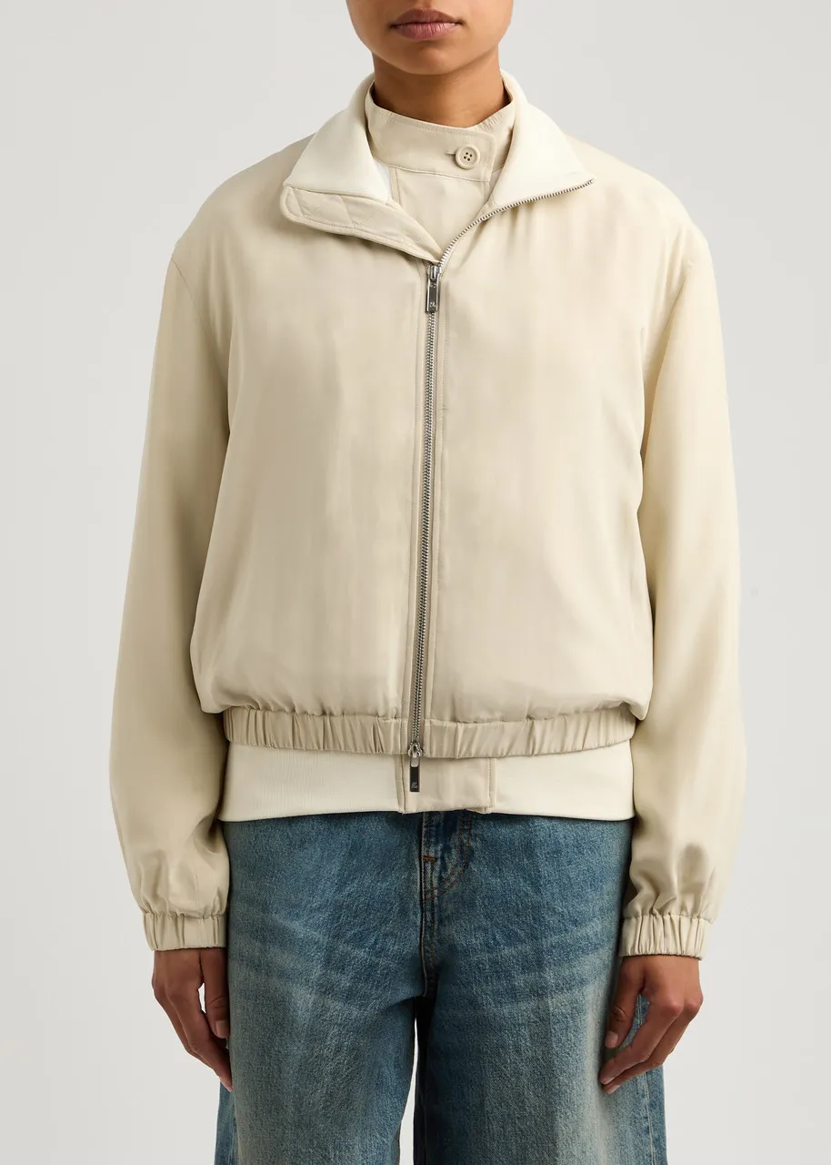 HELMUT LANG Layered silk and satin bomber jackets