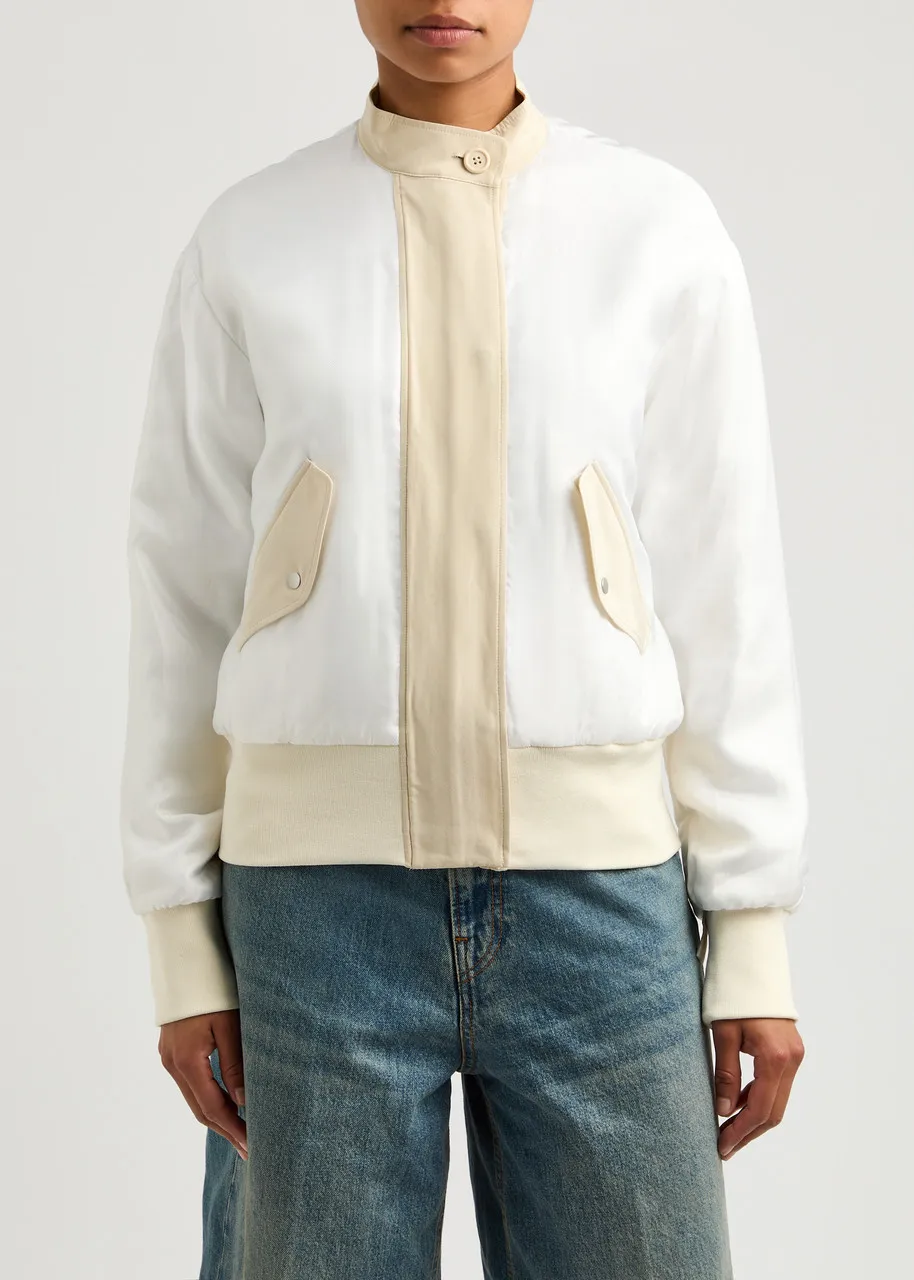 HELMUT LANG Layered silk and satin bomber jackets