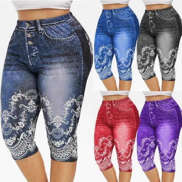 High Waist Capri Pants Jeggings