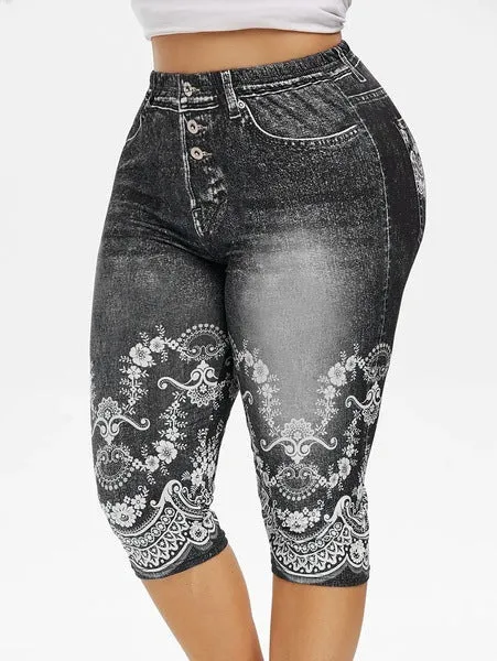 High Waist Capri Pants Jeggings