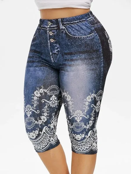 High Waist Capri Pants Jeggings