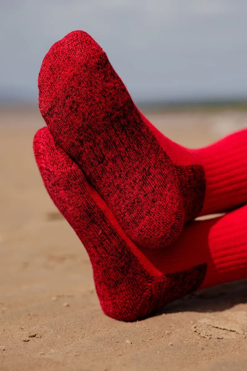 Hiker Red Merino Socks