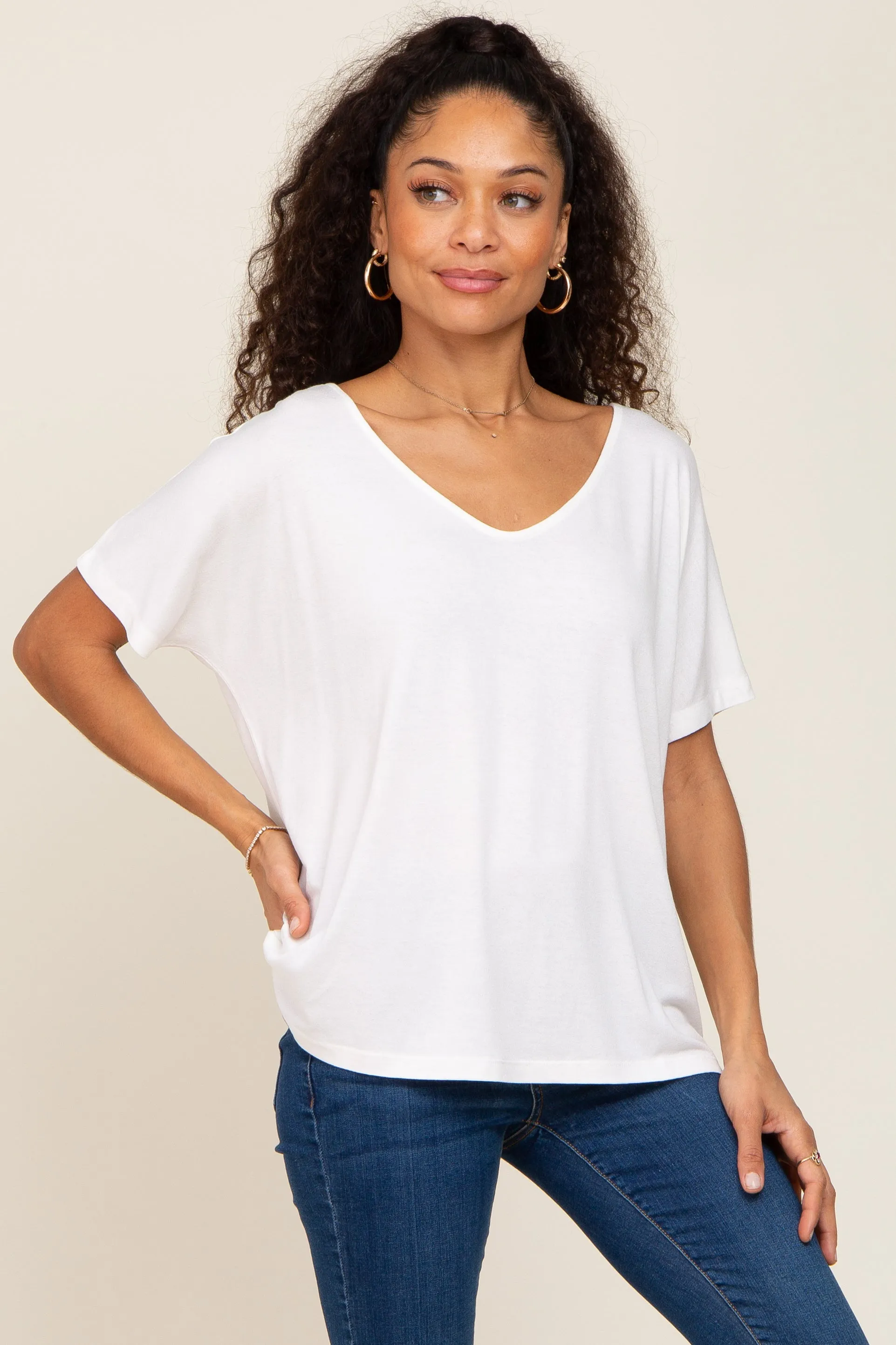 Ivory Dolman Sleeve Blouse