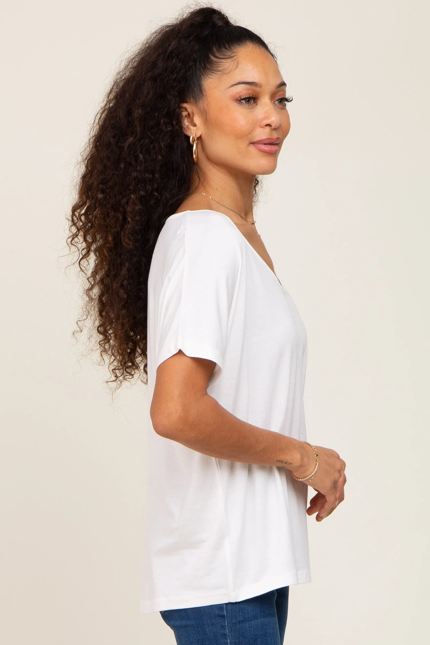 Ivory Dolman Sleeve Blouse