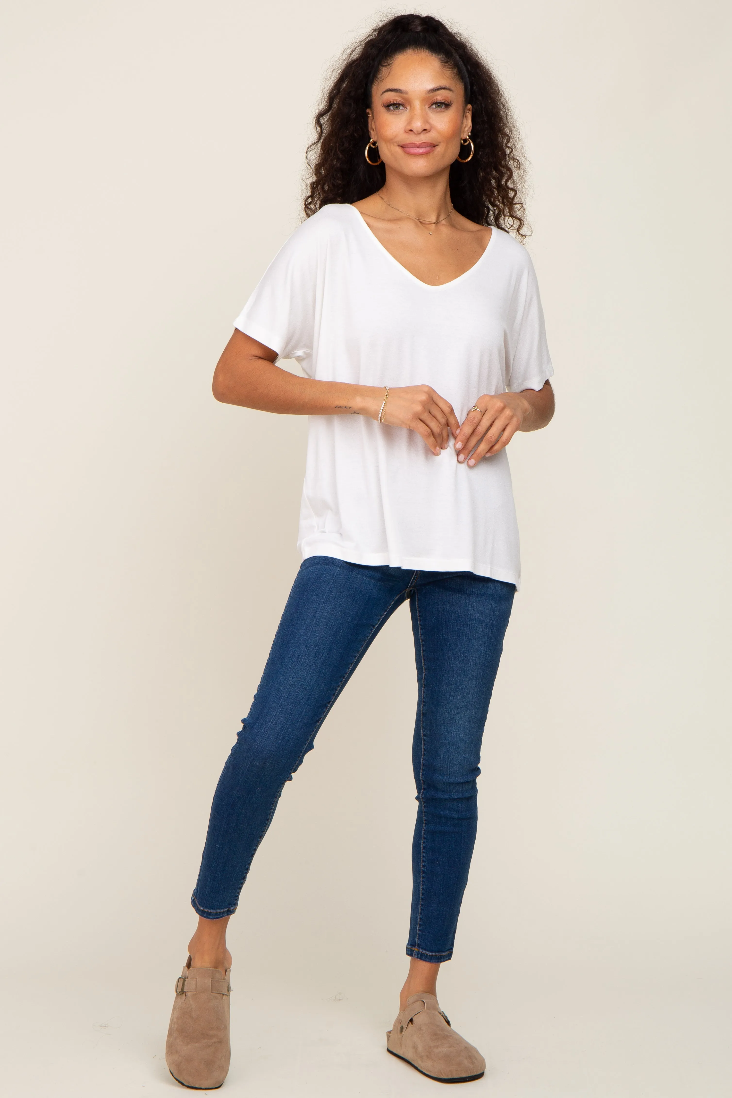 Ivory Dolman Sleeve Blouse