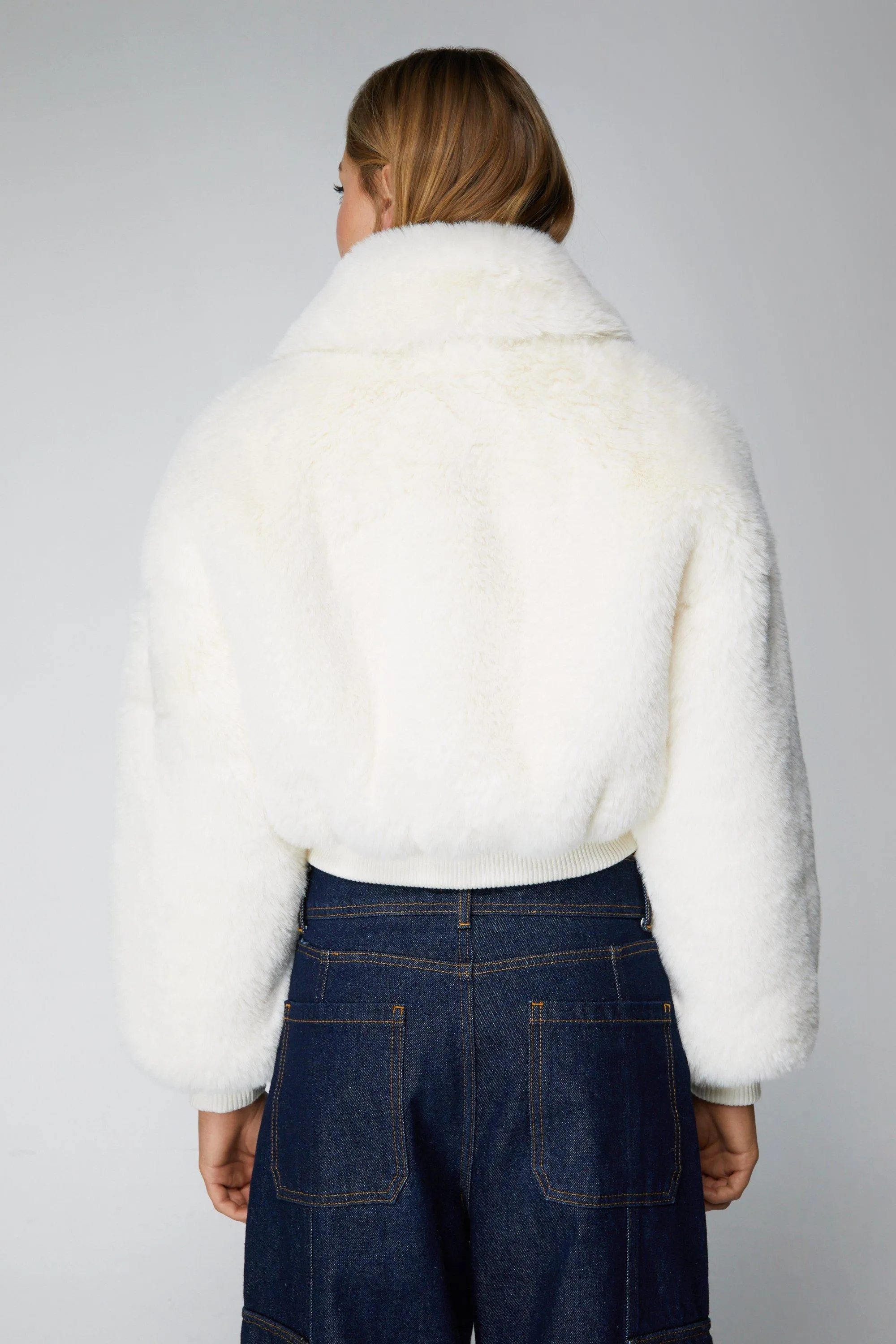 Premium Plush Fur Bomber Jacket by NastyGal