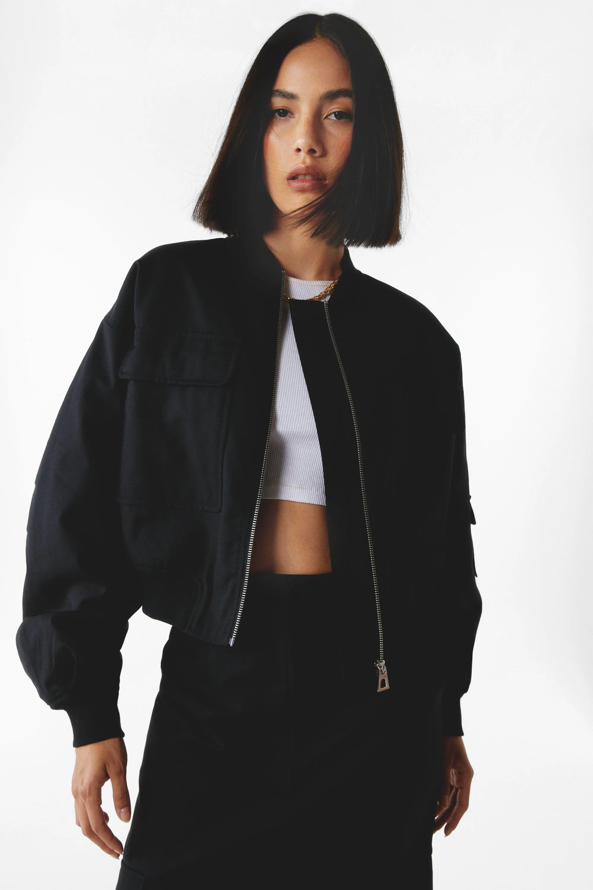 Cargo Bomber Jacket offering Tailored Fit | NastyGal