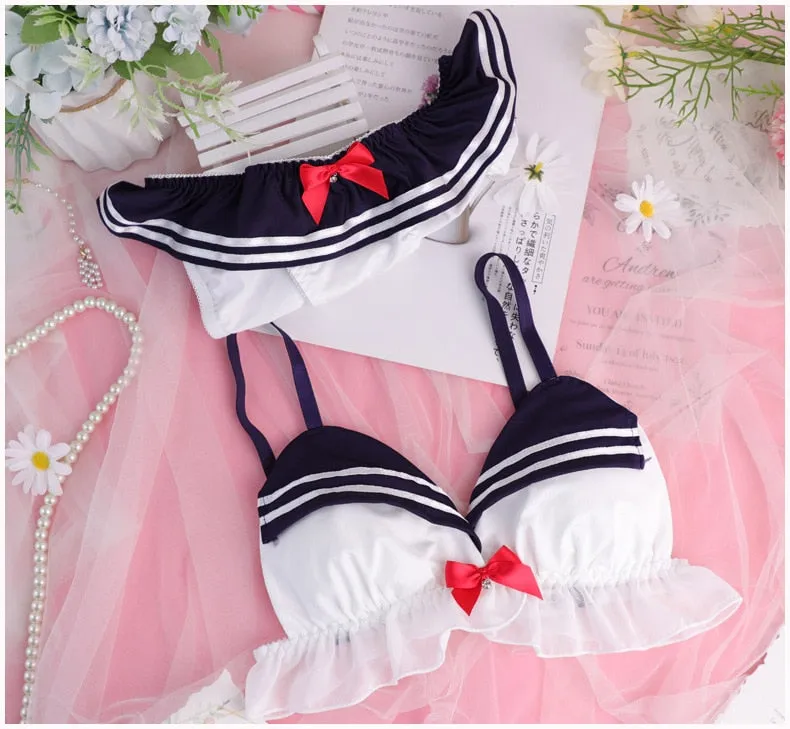 Cute Navy Sailor Lingerie Set