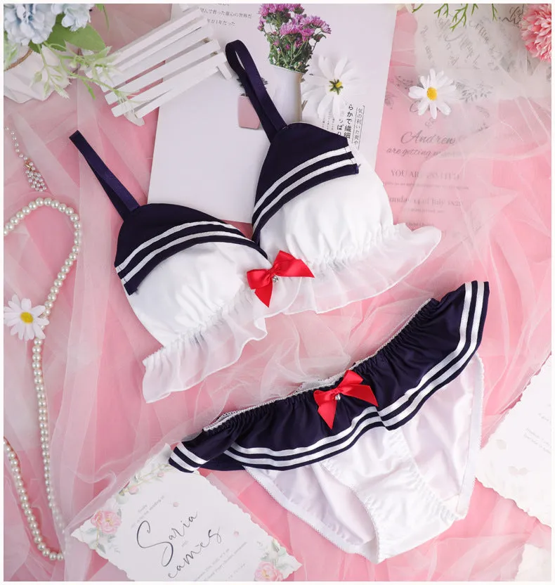 Cute Navy Sailor Lingerie Set