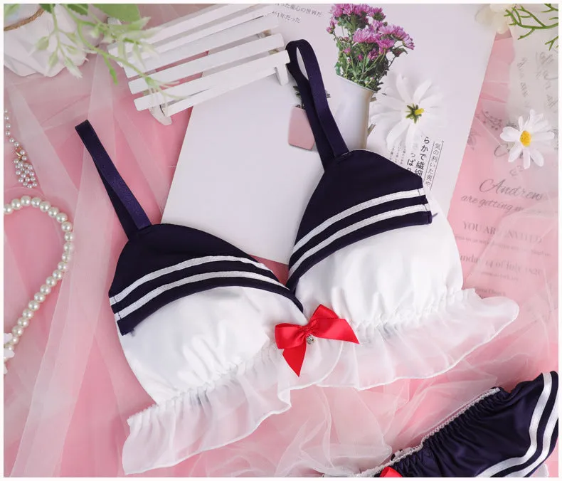 Cute Navy Sailor Lingerie Set