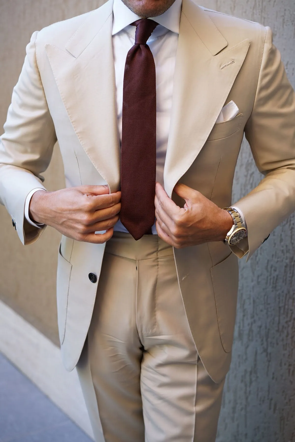 Brown Knitted Tie