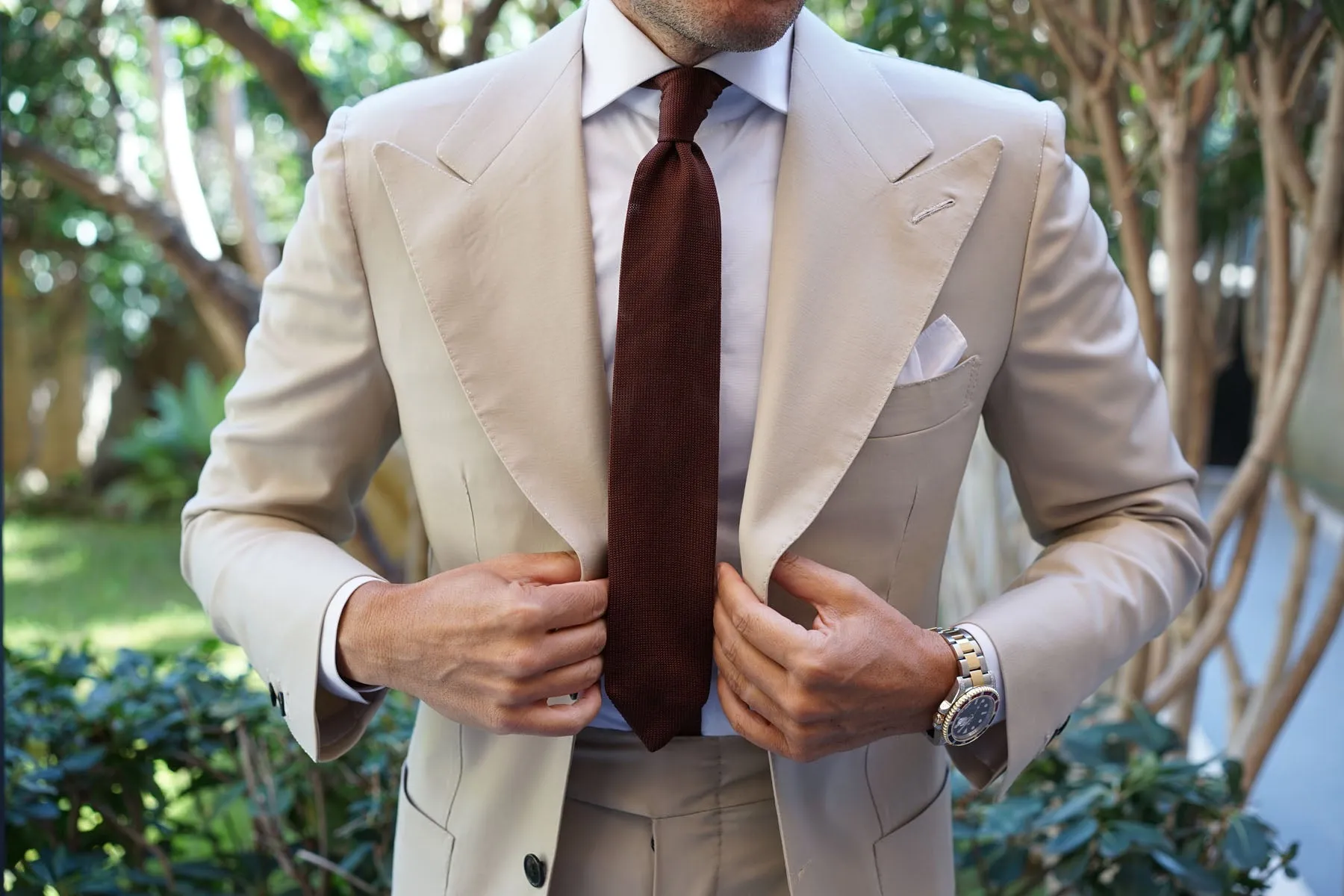 Brown Knitted Tie