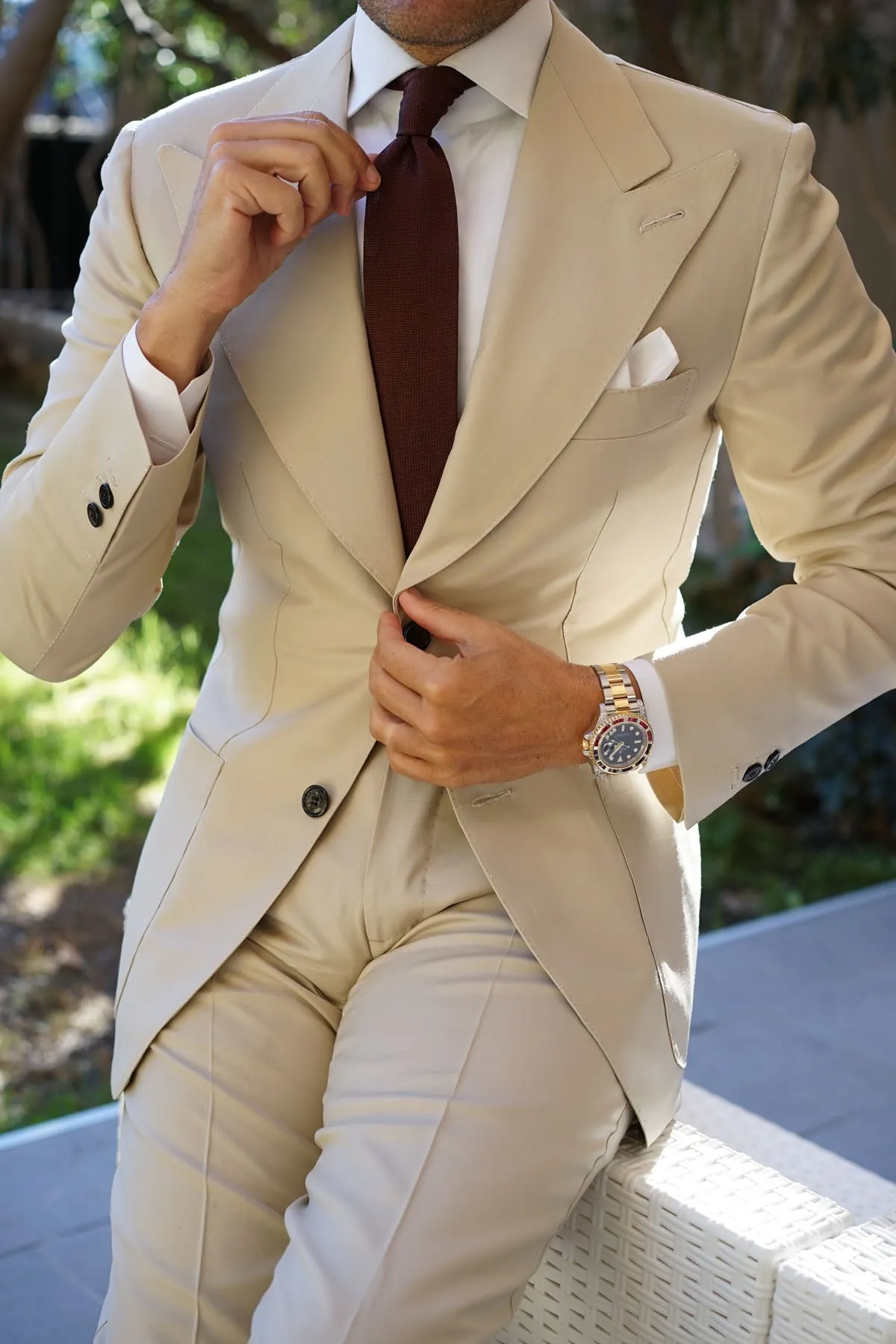 Brown Knitted Tie