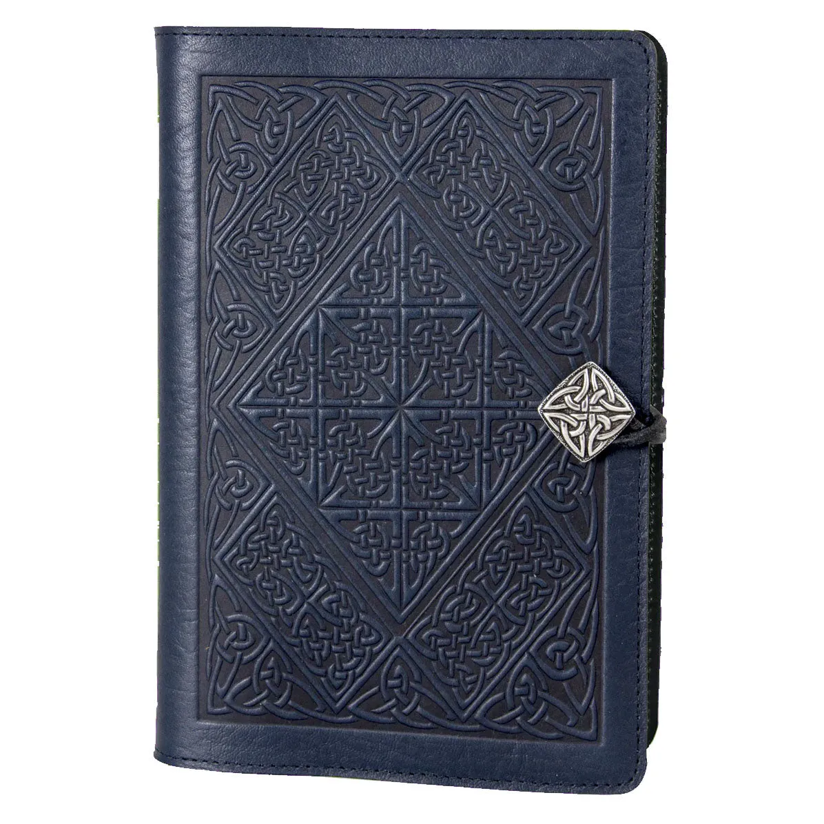 Navy Celtic Diamond Large Leather Journal