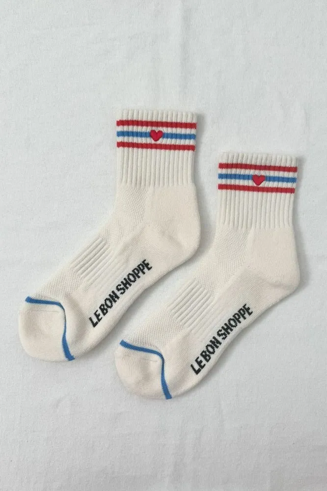 Le Bon Shoppe Heart + Leche Embroidered Girlfriend Socks