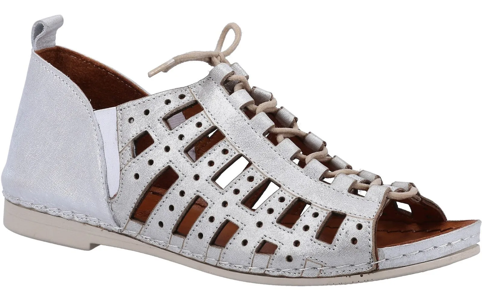 Womens Leather Lace Up Casual Shoe Riva Newport