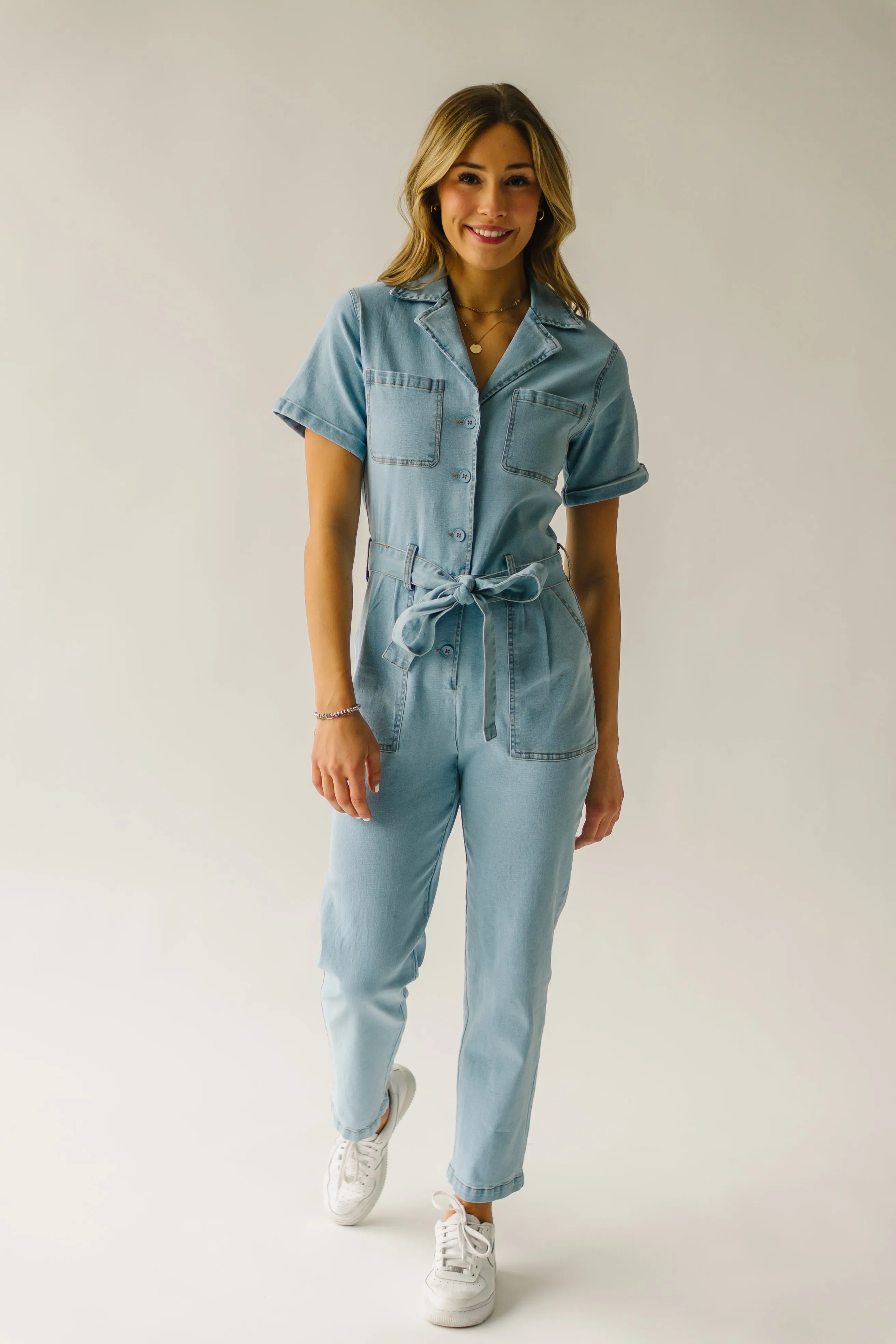 Light Denim Fleming Tie Jumpsuit