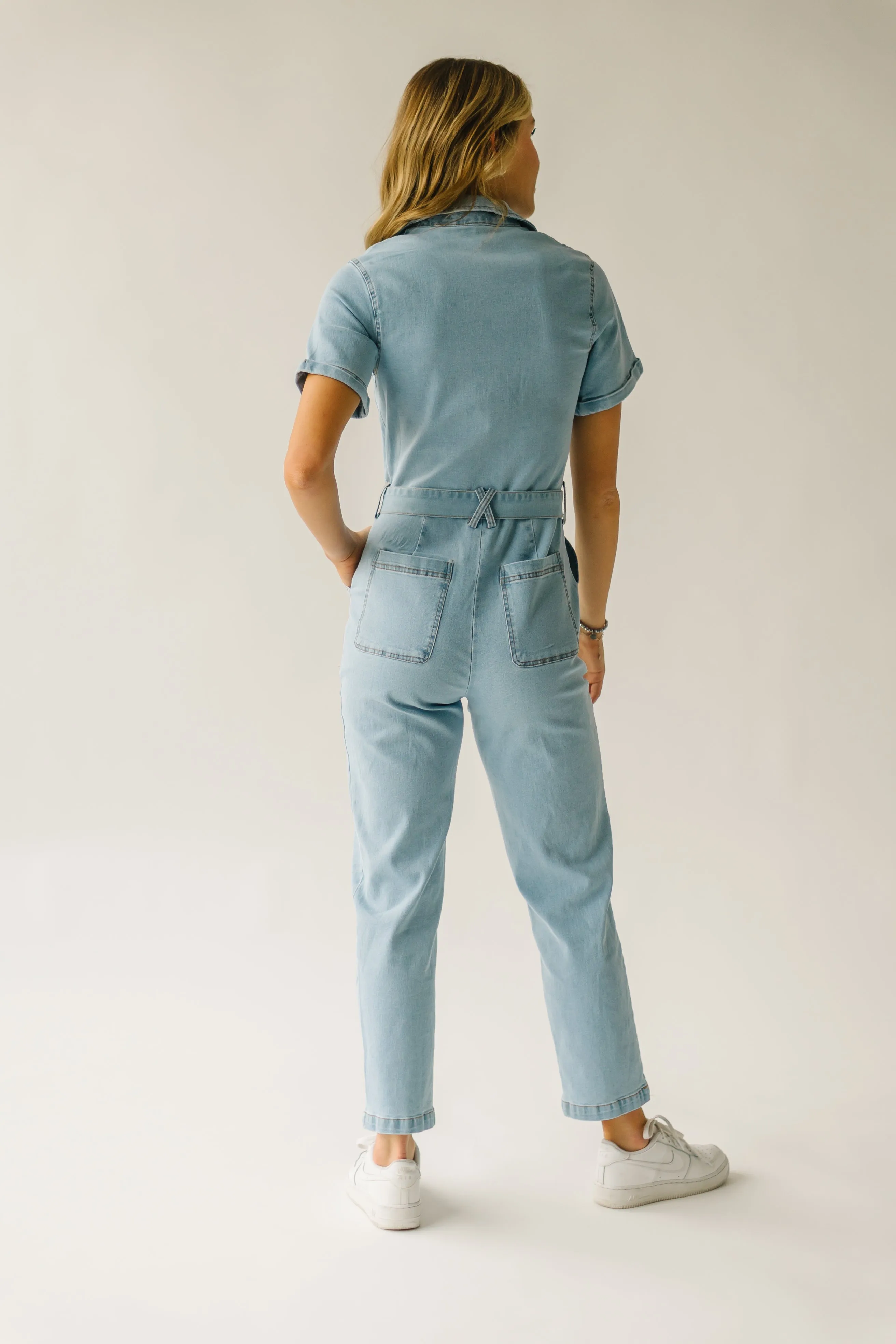 Light Denim Fleming Tie Jumpsuit