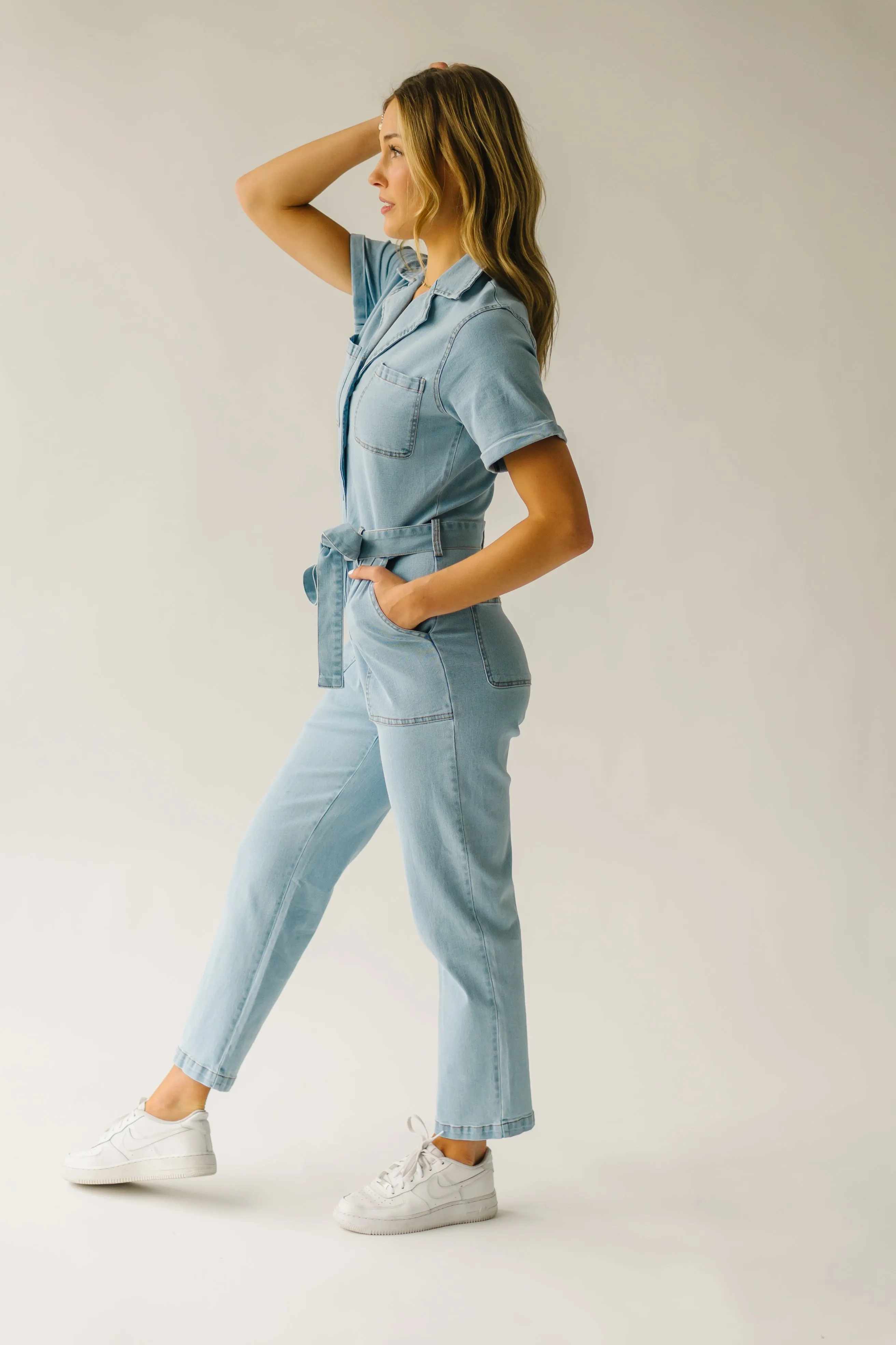 Light Denim Fleming Tie Jumpsuit