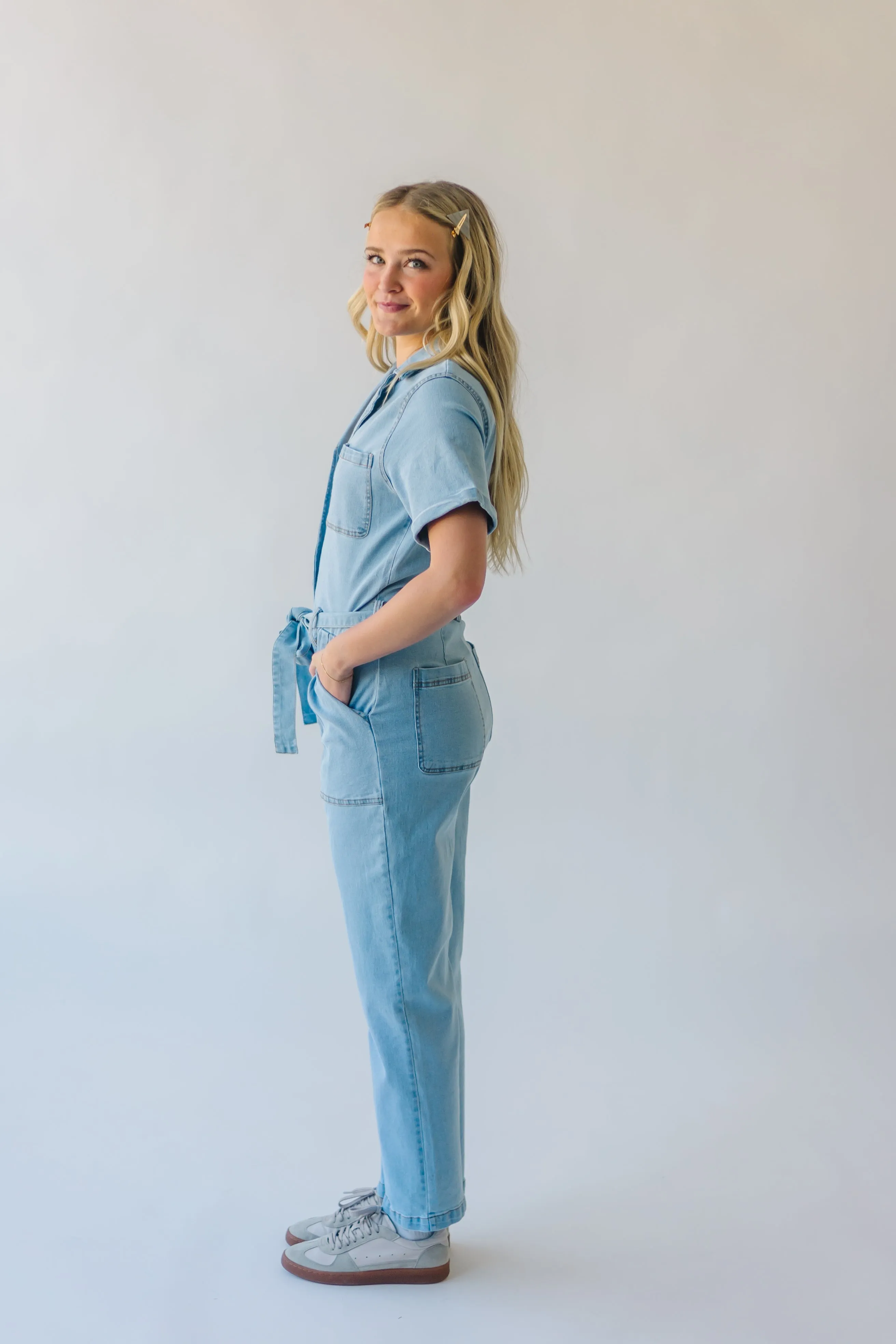 Light Denim Fleming Tie Jumpsuit