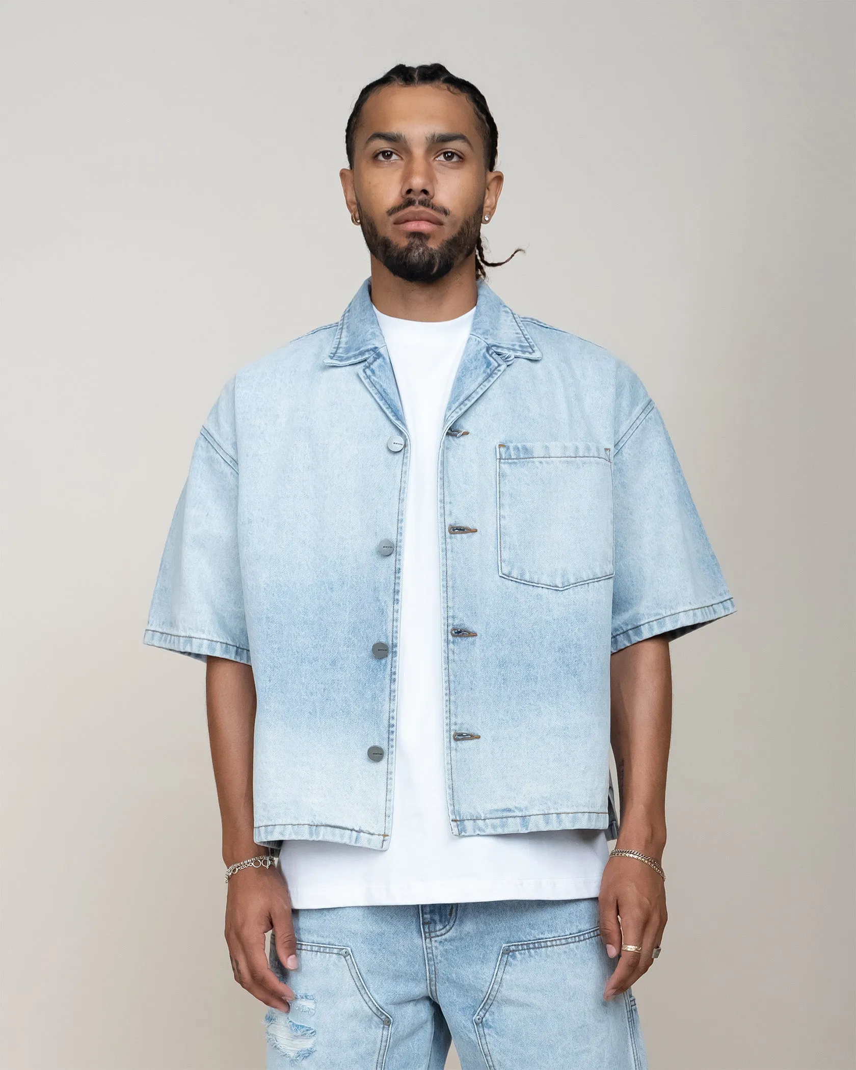 Light Indigo EPTM Box Denim Shirt