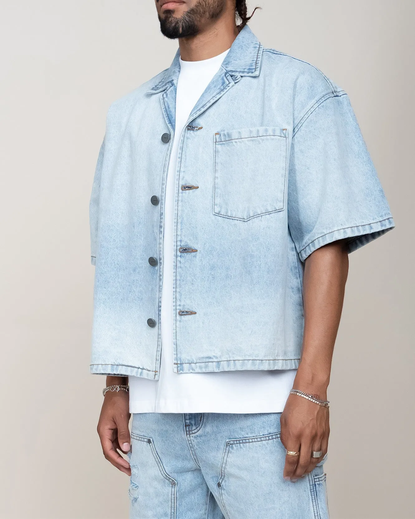 Light Indigo EPTM Box Denim Shirt