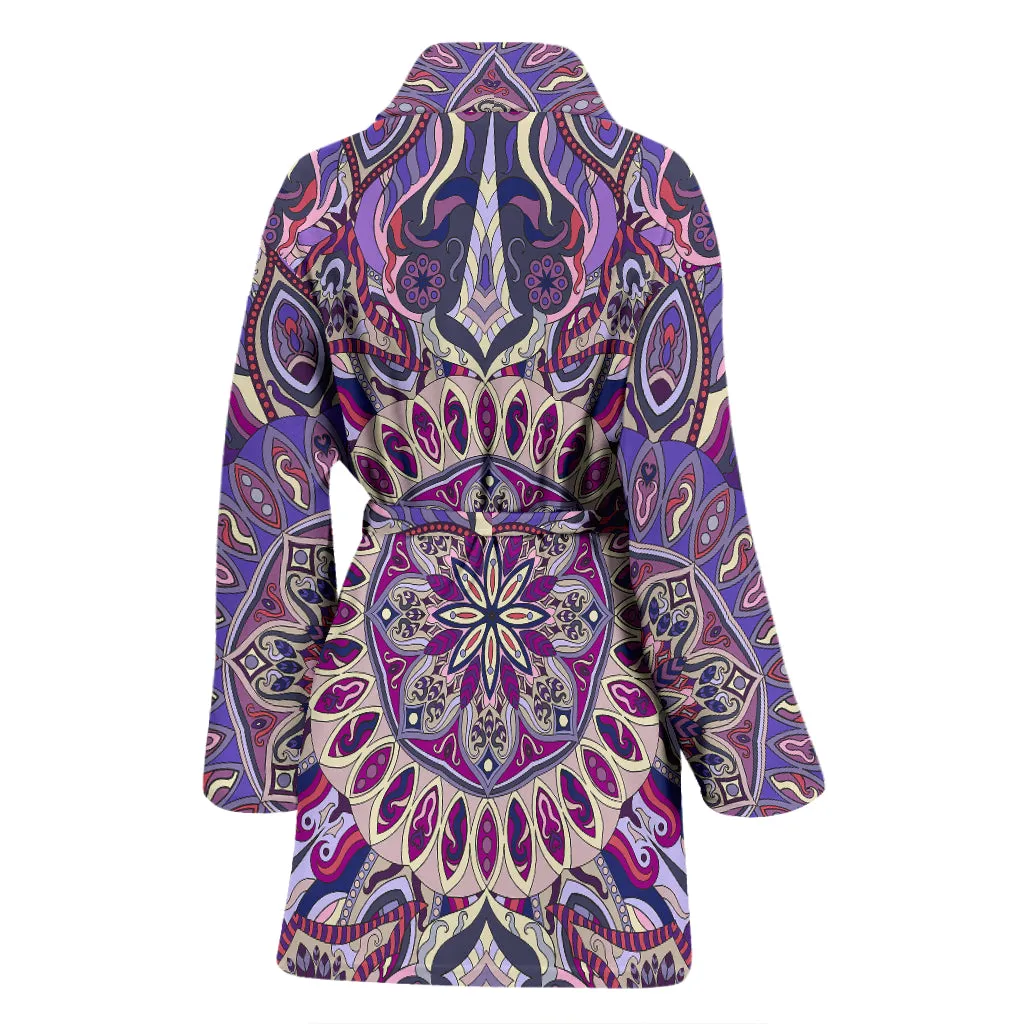 Colorful Violet Mandala Art Design Bath Robe