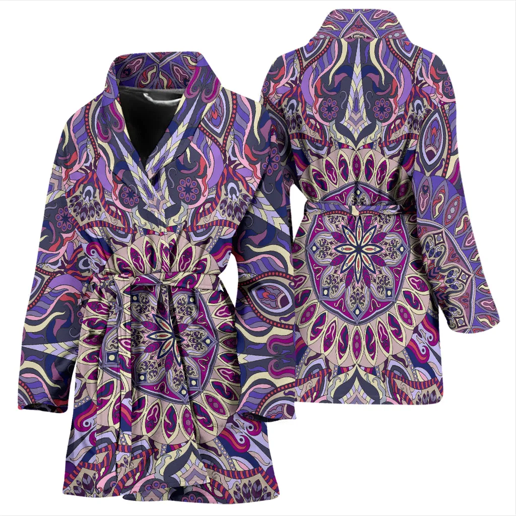 Colorful Violet Mandala Art Design Bath Robe