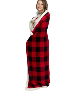 Red Plaid Sherpa Throw Blanket