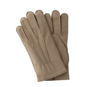  Mario Portolano Cashmere-Lined Suede Gloves in Beige