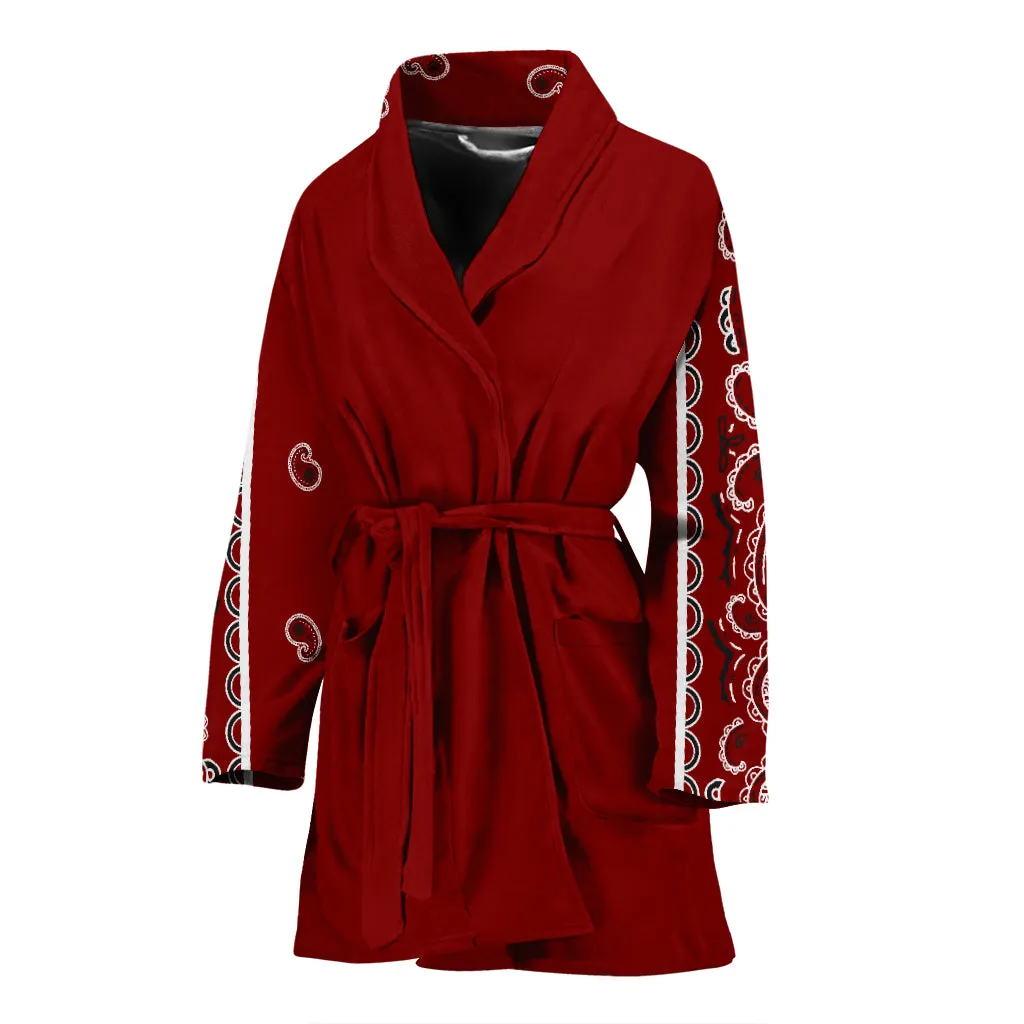 Maroon Red Bandana Bathrobe