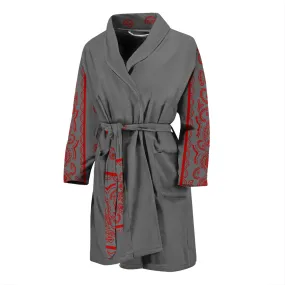 Gray Red Bandana Bathrobe