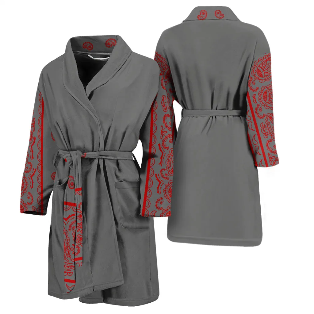 Gray Red Bandana Bathrobe