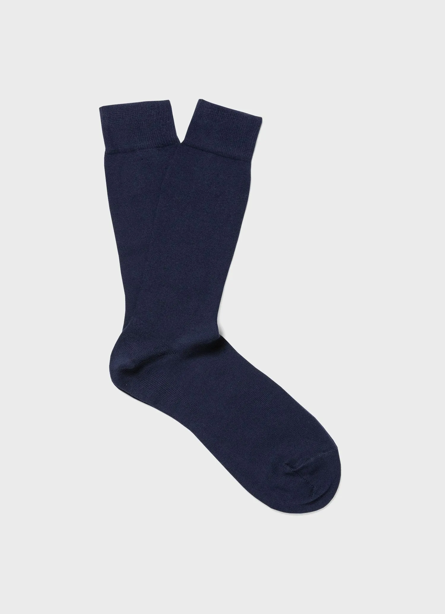 Men's Navy Long Staple Cotton Socks