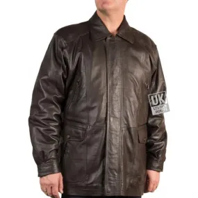 Men's Brown Parka Coat - Berwick Leather Jackets