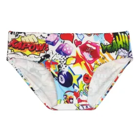 Men's Padded Push-Up Surfing Briefs in Cartoon Print