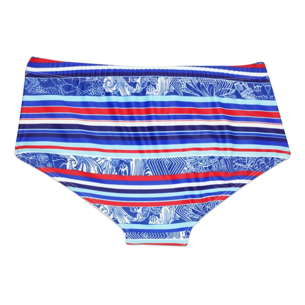 Men's Striped Retro Swim Trunks