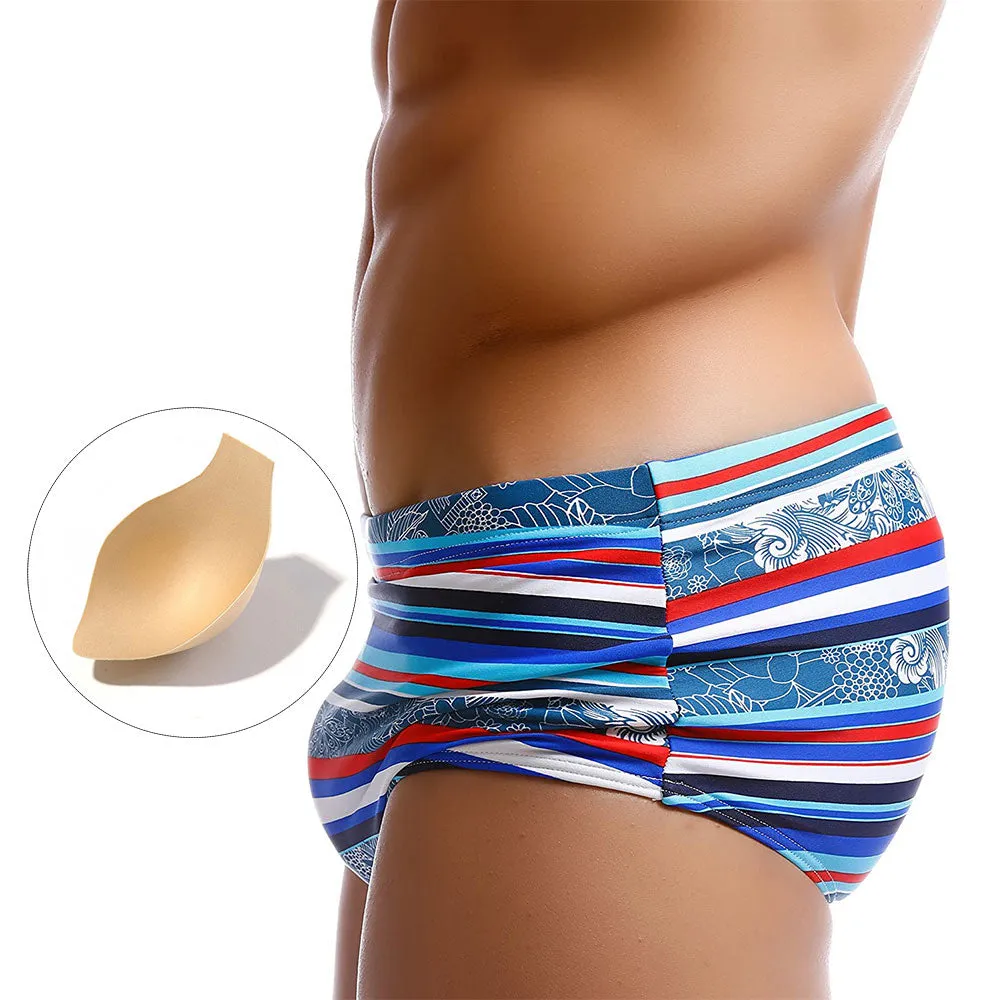 Men's Striped Retro Swim Trunks