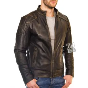 Corado Men's Vintage Black Leather Jacket