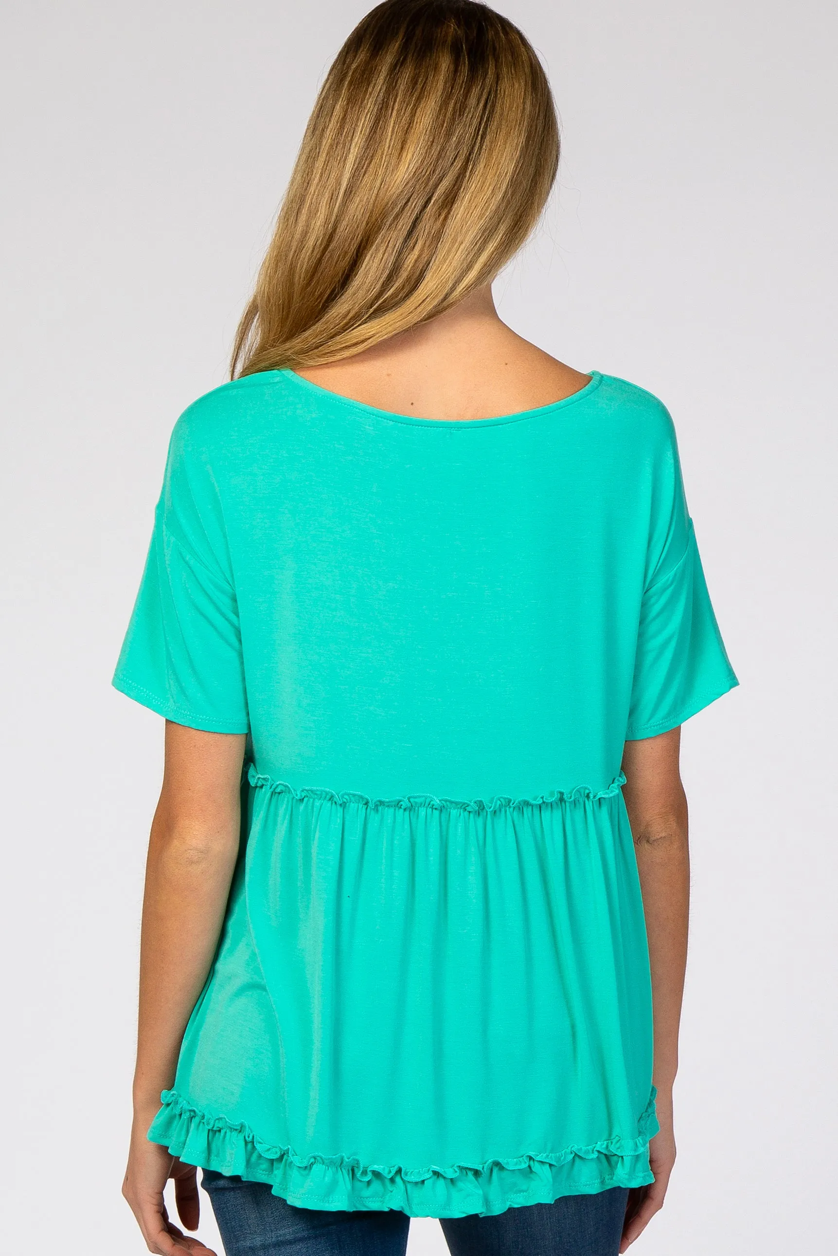 Lettuce Trim Maternity Top in Mint Green