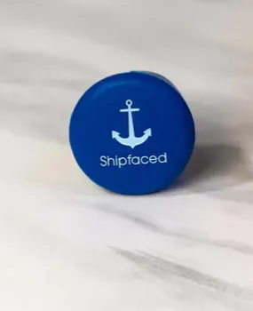 Navy Blue Shipfaced Slogan Cap